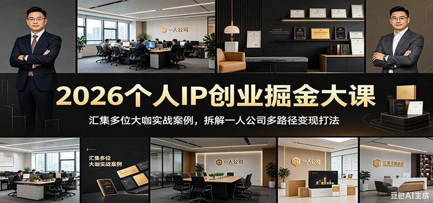 2026个人IP创业掘金大课：汇集多位大咖实战案例，拆解一人公司多路径变现打法-FANGXZHAN网创