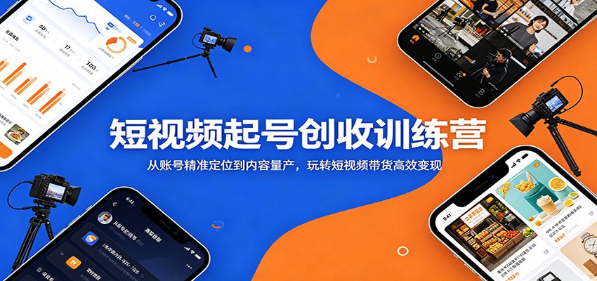 短视频起号创收训练营：从账号精准定位到内容量产，玩转短视频带货高效变现-FANGXZHAN网创