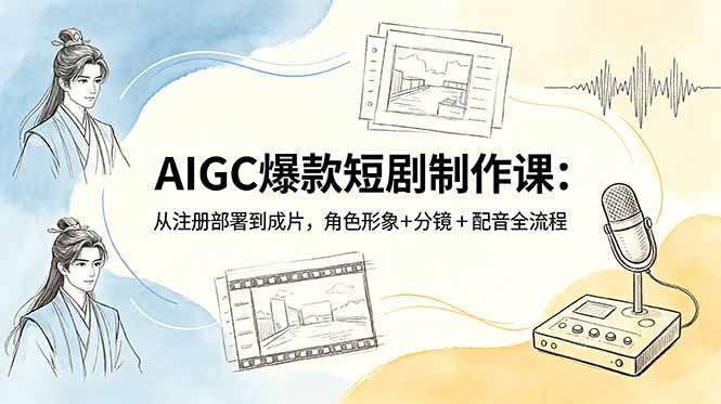 AIGC爆款短剧制作课：从注册部署到成片，角色形象+分镜+配音全流程-FANGXZHAN网创