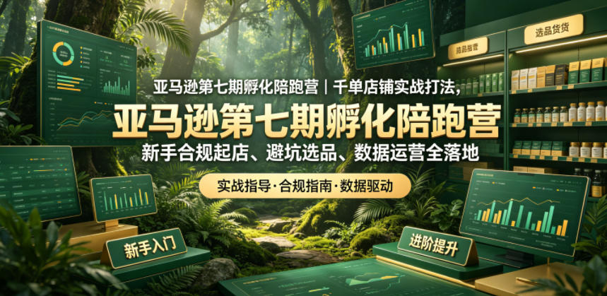 亚马逊第七期孵化陪跑营｜千单店铺实战打法，新手合规起店、避坑选品、数据运营全落地-FANGXZHAN网创