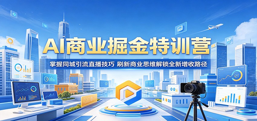 AI商业掘金特训营：掌握同城引流直播技巧，刷新商业思维解锁全新增收路径-FANGXZHAN网创