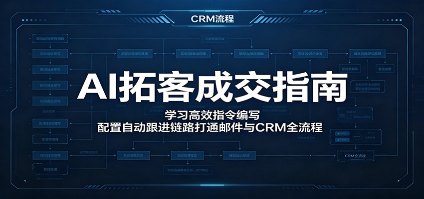 AI拓客成交指南：学习高效指令编写，配置自动跟进链路打通邮件与CRM全流程-FANGXZHAN网创