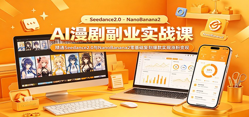 AI漫剧副业实战课：精通Seedance2.0与NanoBanana2零基础复刻爆款实现涨粉变现-FANGXZHAN网创