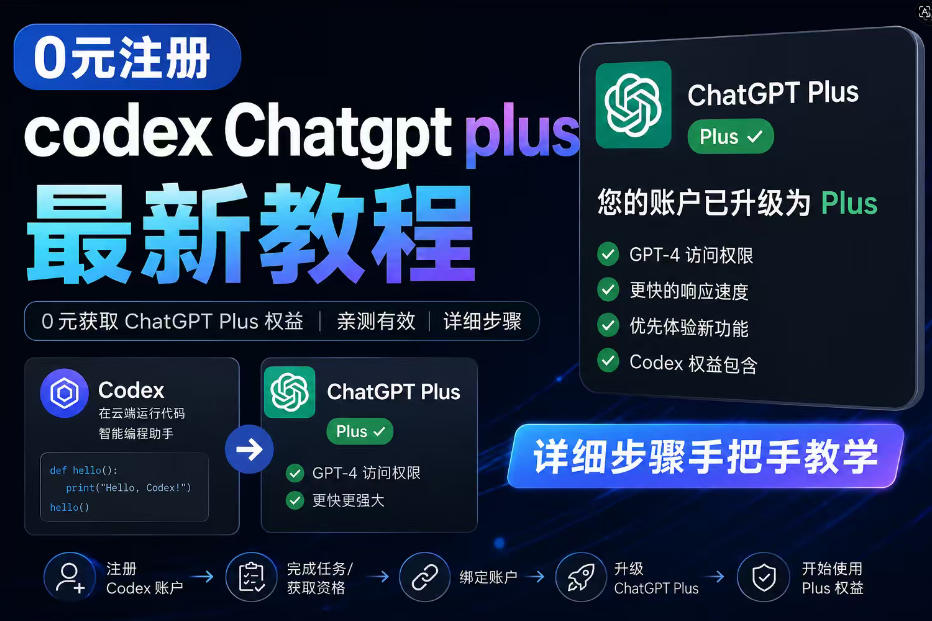 0元全自动注册codex gpt plus最新教程，0元获取GPT Plus权益，手把手详细教学-FANGXZHAN网创