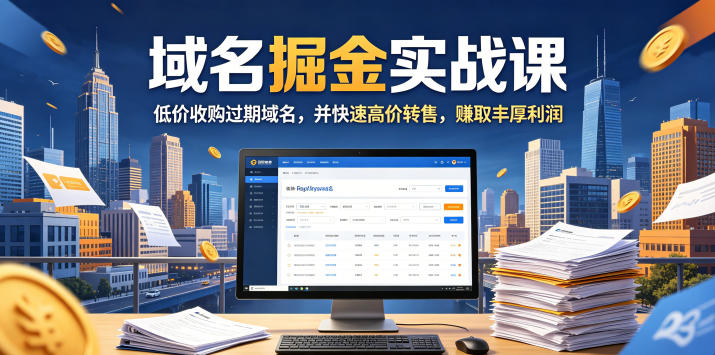 域名交易掘金实战课，低价收购过期域名，并快速高价转售，賺取丰厚利润【原创双语字幕】-FANGXZHAN网创