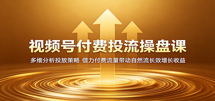 视频号付费投流操盘课：多维分析投放策略，借力付费流量带动自然流长效增长收益-FANGXZHAN网创