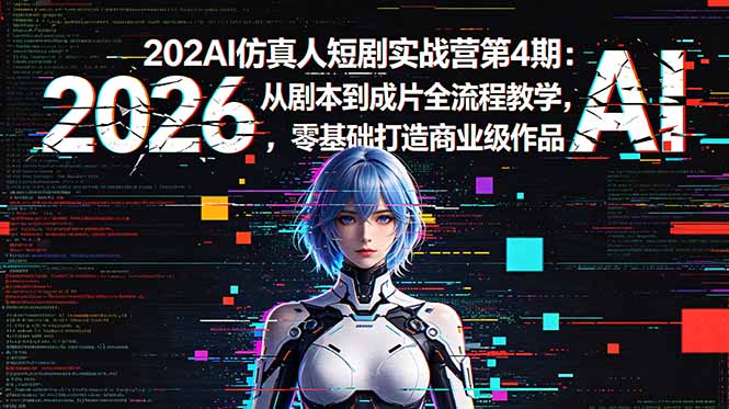 2026AI仿真人短剧实战营第4期：从剧本到成片全流程教学，零基础打造商业级作品-FANGXZHAN网创