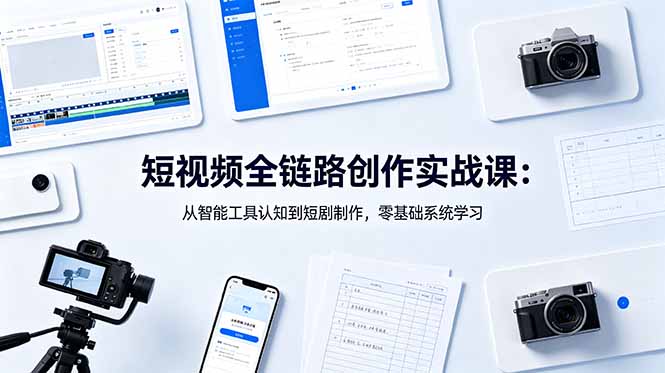 短视频全链路创作实战课：从智能工具认知到短剧制作，零基础系统学习-FANGXZHAN网创