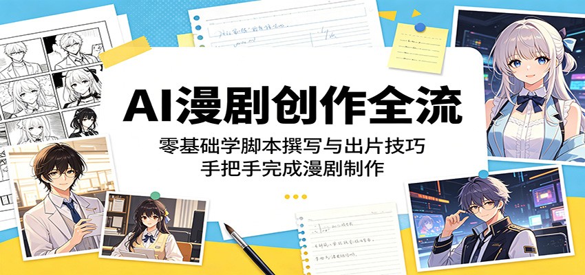 AI漫剧创作全流程：零基础学脚本撰写与出片技巧，手把手完成漫剧制作-FANGXZHAN网创