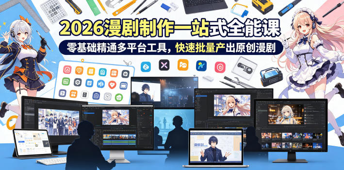2026 AI漫剧制作一站式全能课，零基础精通多平台工具，快速批量产出原创漫剧-FANGXZHAN网创
