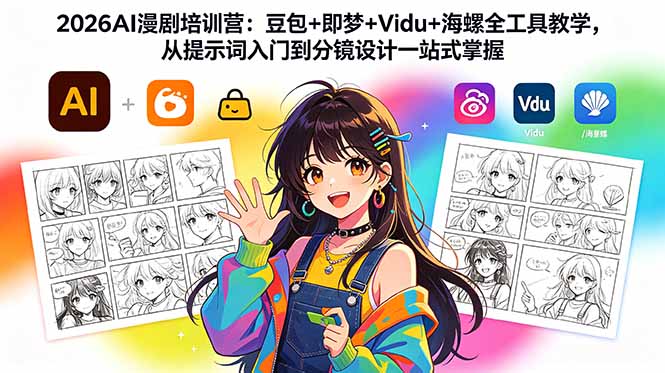 2026AI漫剧培训营：豆包+即梦+Vidu+海螺全工具教学，从提示词入门到分镜设计一站式掌握-FANGXZHAN网创