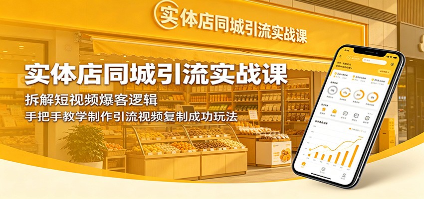 实体店同城引流实战课：拆解短视频爆客逻辑，手把手教学制作引流视频复制成功玩法-FANGXZHAN网创
