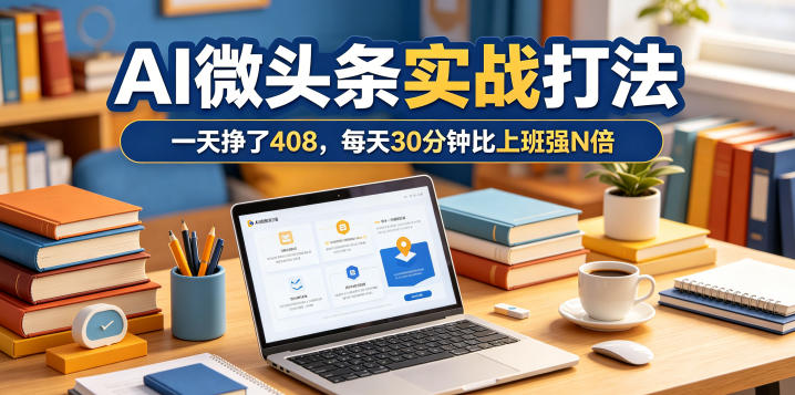一天挣了408，AI微头条实战打法，每天30分钟比上班强N倍-FANGXZHAN网创