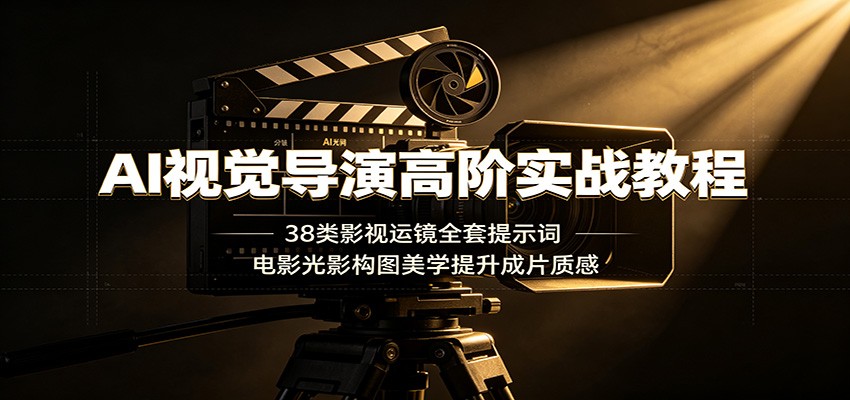 AI视觉导演高阶实战教程：38类影视运镜全套提示词，电影光影构图美学提升成片质感-FANGXZHAN网创
