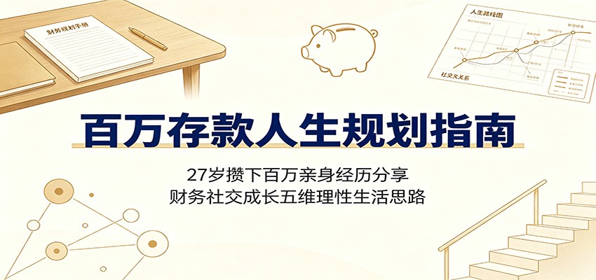 百万存款人生规划指南：27岁攒下百万亲身经历分享，财务社交成长五维理性生活思路-FANGXZHAN网创