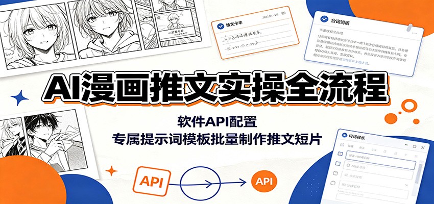 AI漫画推文实操全流程：软件API配置，专属提示词模板批量制作推文短片-FANGXZHAN网创
