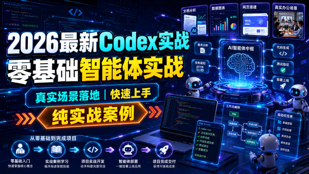 2026最新Codex实战零基础智能体实战，真实场景落地，快速上手，纯实战案例-FANGXZHAN网创