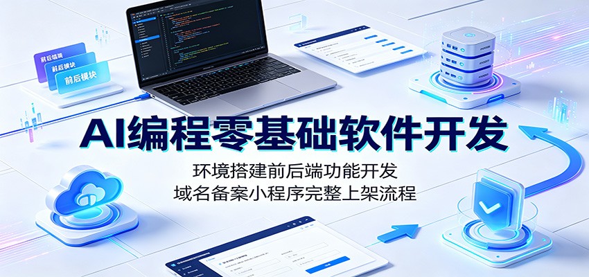 AI编程零基础软件开发：环境搭建前后端功能开发，域名备案小程序完整上架流程-FANGXZHAN网创