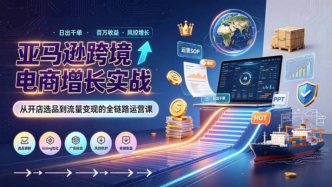 亚马逊0-1孵化特训营8期：从注册风控到稳定日出千单实战，规避审核封店风险，标准化执行流程落地-FANGXZHAN网创