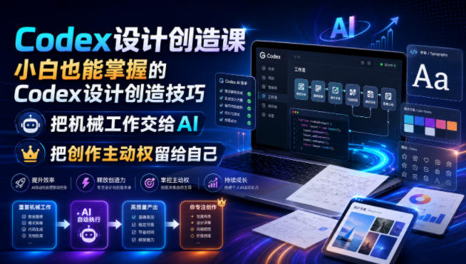Codex设计创造课,小白也能掌握的Codex设计创造技巧,把机械工作交给AI,把创作主动权留给自己-FANGXZHAN网创