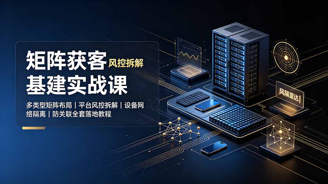 矩阵获客基建实战课：多类型矩阵布局｜平台风控拆解｜设备网络隔离｜防关联全套落地教程-FANGXZHAN网创