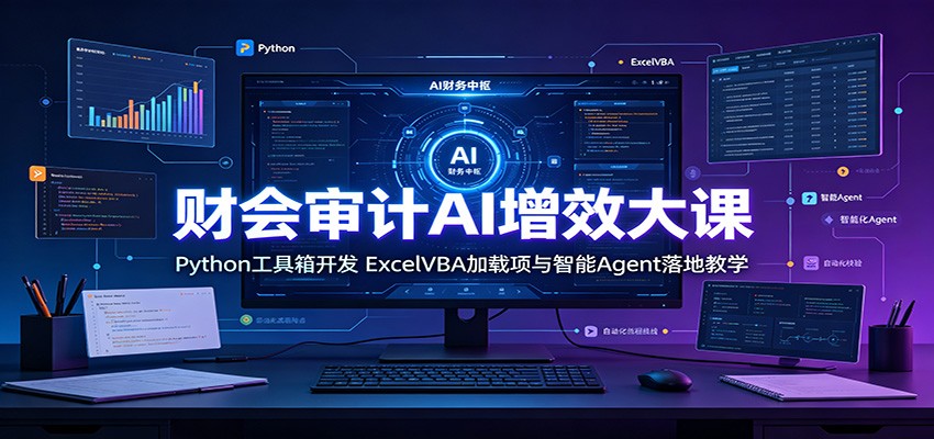 财会审计AI增效大课：Python工具箱开发，ExcelVBA加载项与智能Agent落地教学-FANGXZHAN网创