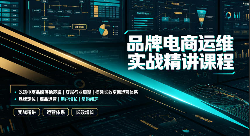 品牌电商运维实战精讲课程｜吃透电商品牌落地逻辑、穿越行业周期、搭建长效变现运营体系-FANGXZHAN网创