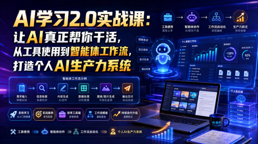 AI学习2.0实战课：让AI真正帮你干活，从工具使用到智能体工作流，打造个人AI生产力系统-FANGXZHAN网创
