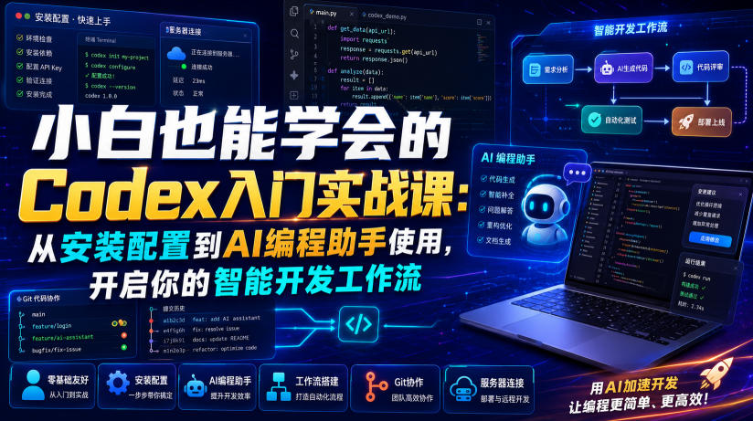 小白也能学会的Codex入门实战课：从安装配置到AI编程助手使用，开启你的智能开发工作流-FANGXZHAN网创