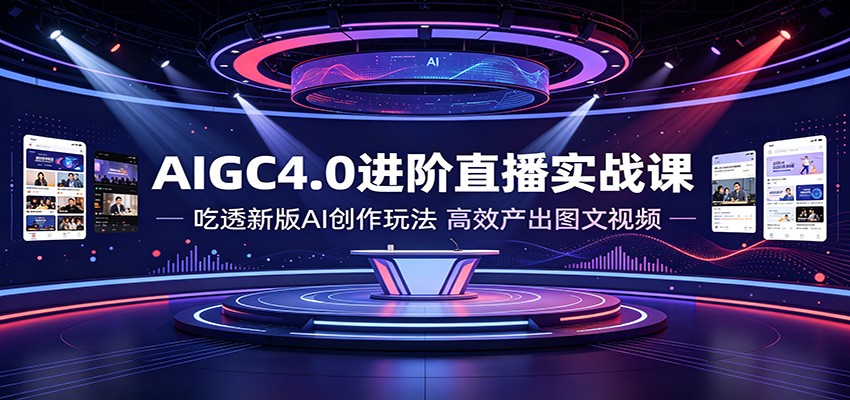 AIGC4.0进阶直播实战课：吃透新版AI创作玩法，高效产出图文视频-FANGXZHAN网创