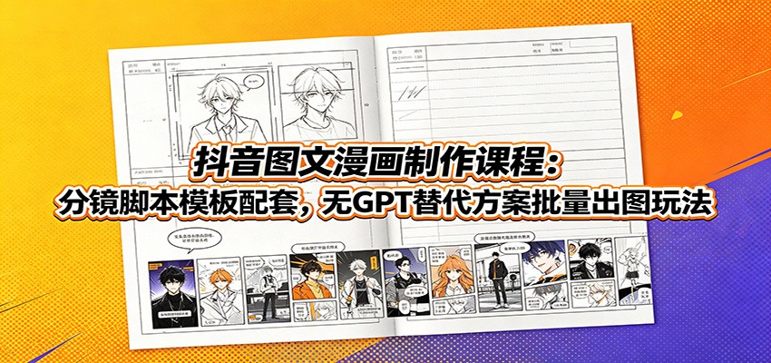 抖音图文漫画制作课程：分镜脚本模板配套，无GPT替代方案批量出图玩法-FANGXZHAN网创