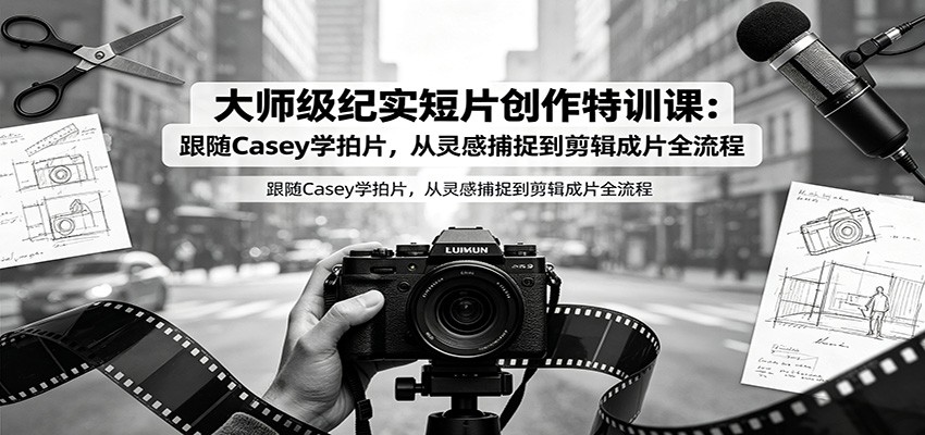 大师级纪实短片创作特训课：跟随Casey学拍片，从灵感捕捉到剪辑成片全流程-FANGXZHAN网创