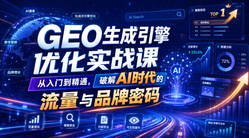 GEO生成引擎优化实战课，从入门到精通，破解AI时代的流量与品牌密码-FANGXZHAN网创