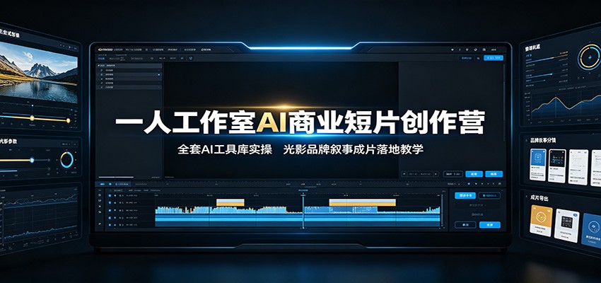 一人工作室AI商业短片创作营：全套AI工具库实操，光影品牌叙事成片落地教学-FANGXZHAN网创