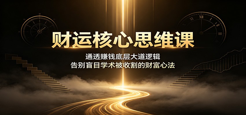 财运核心思维课：通透赚钱底层大道逻辑，告别盲目学术被收割的财富心法-FANGXZHAN网创