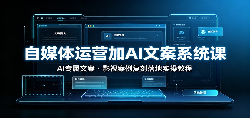 自媒体运营加AI文案系统课：：AI专属文案，影视案例复刻落地实操教程-FANGXZHAN网创