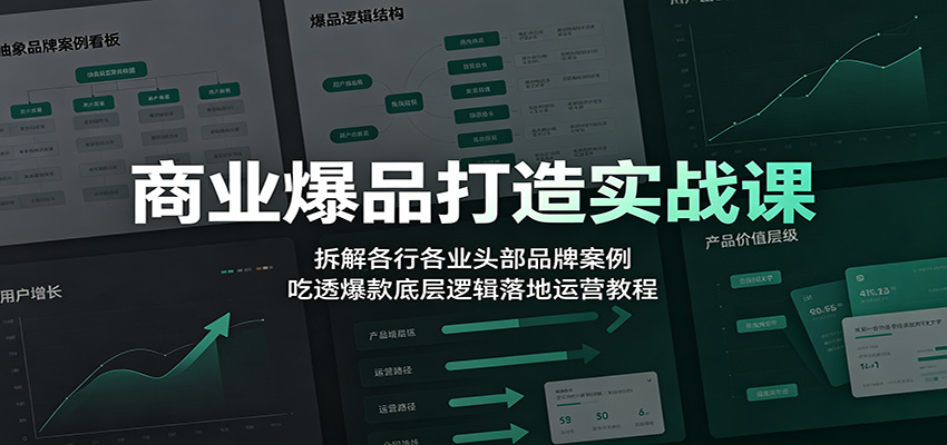 商业爆品打造实战课：拆解各行各业头部品牌案例，吃透爆款底层逻辑落地运营教程-FANGXZHAN网创