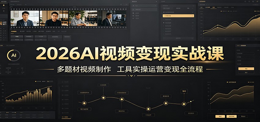 2026AI视频变现实战课：多题材视频制作，工具实操运营变现全流程-FANGXZHAN网创
