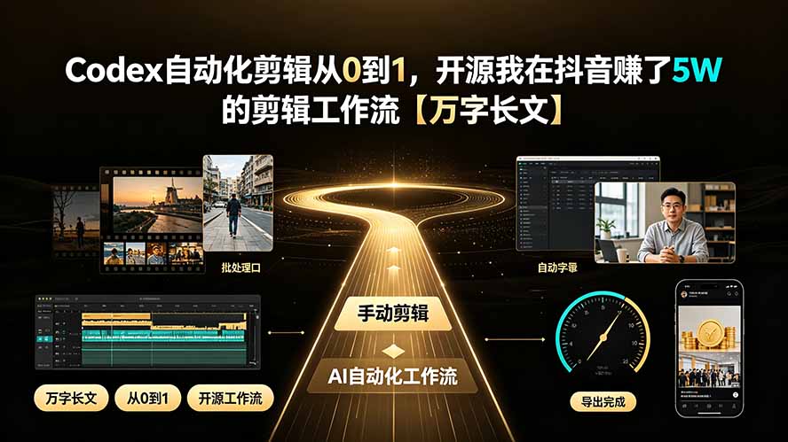 Codex自动化剪辑从0到1，开源我在抖音赚了5W 的剪辑工作流【万字长文】-FANGXZHAN网创