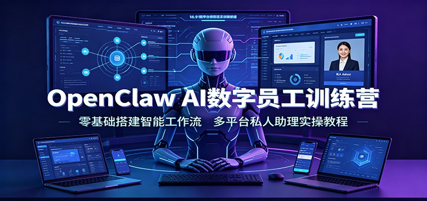 OpenClaw AI数字员工训练营：零基础搭建智能工作流，多平台私人助理实操教程-FANGXZHAN网创