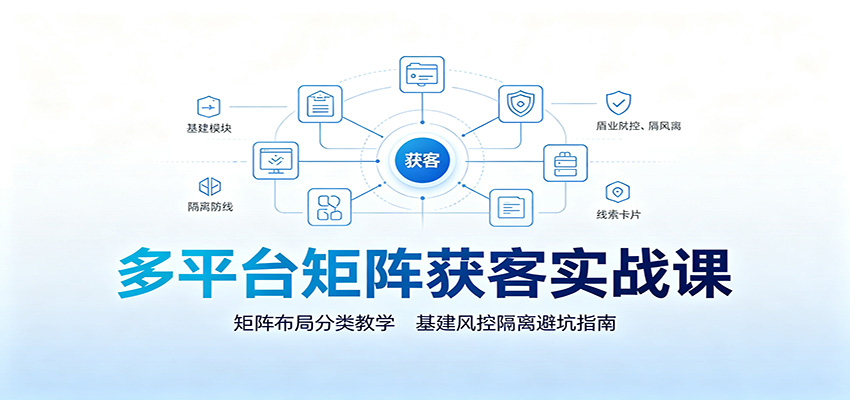 多平台矩阵获客实战课：矩阵布局分类教学，基建风控隔离避坑指南-FANGXZHAN网创