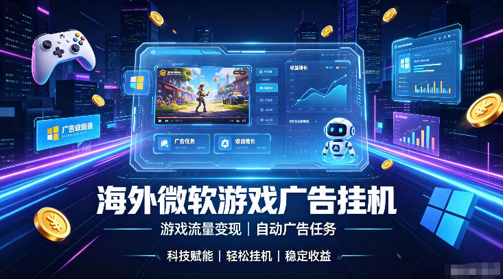 海外游戏广告自动挂G，轻资产海外副业风口，单设备稳定产出500+【揭秘】-FANGXZHAN网创