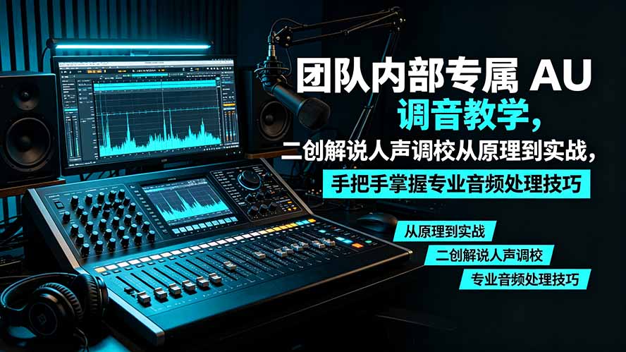 某大佬团队内部专属 AU 调音教学，二创解说人声调校从原理到实战，手把手掌握专业音频处理技巧-FANGXZHAN网创