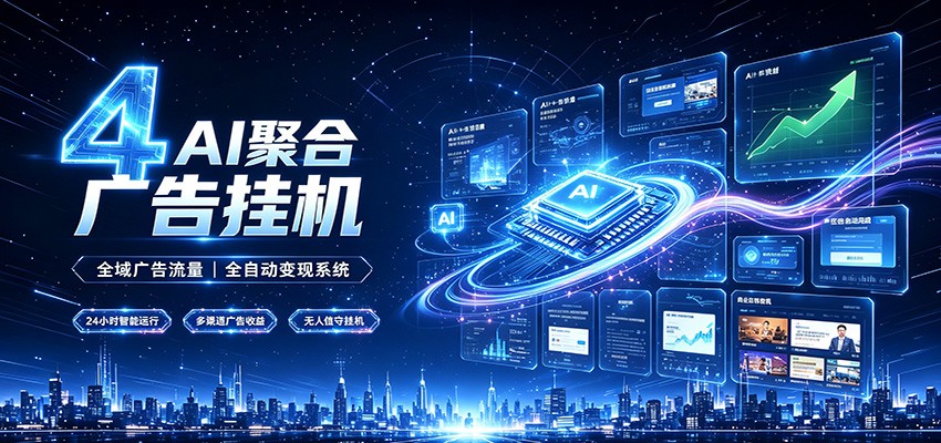 全域广告流量聚合，AI无人挂机稳赚佣金，打造长期稳定被动收入副业-FANGXZHAN网创