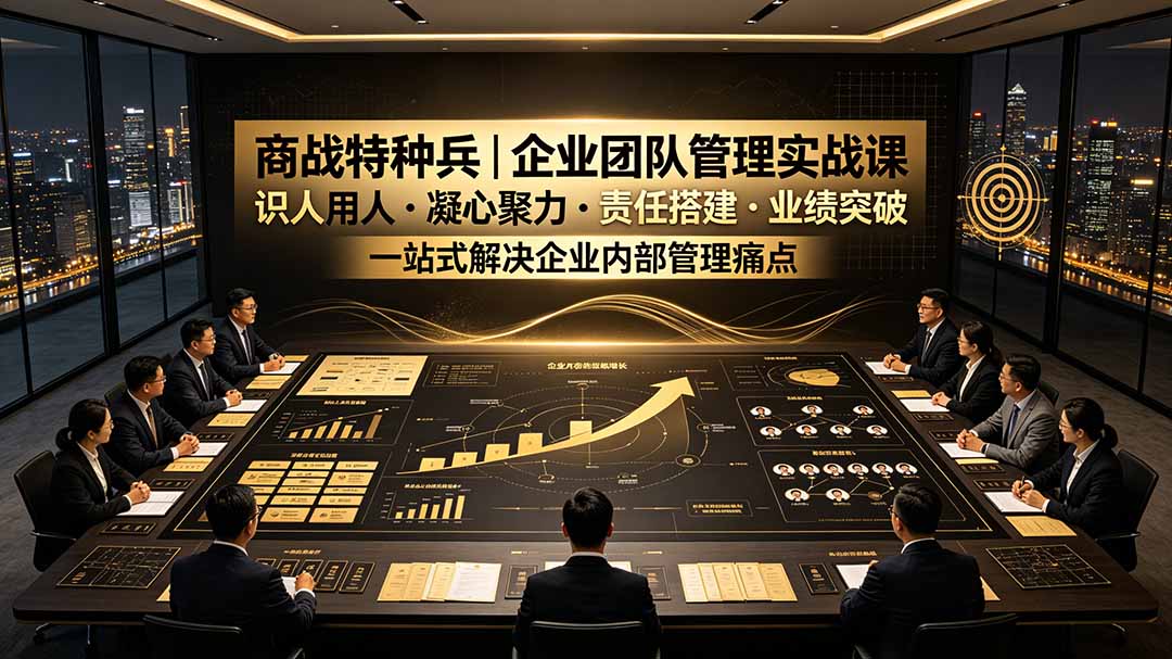 商战特种兵｜企业团队管理实战课：识人用人｜凝心聚力｜责任搭建｜业绩突破，一站式解决企业内部管理痛点-FANGXZHAN网创