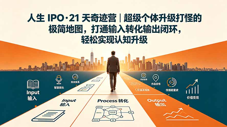 人生 IPO-21 天奇迹营｜超级个体升级打怪的极简地图，打通输入转化输出闭环，轻松实现认知升级-FANGXZHAN网创