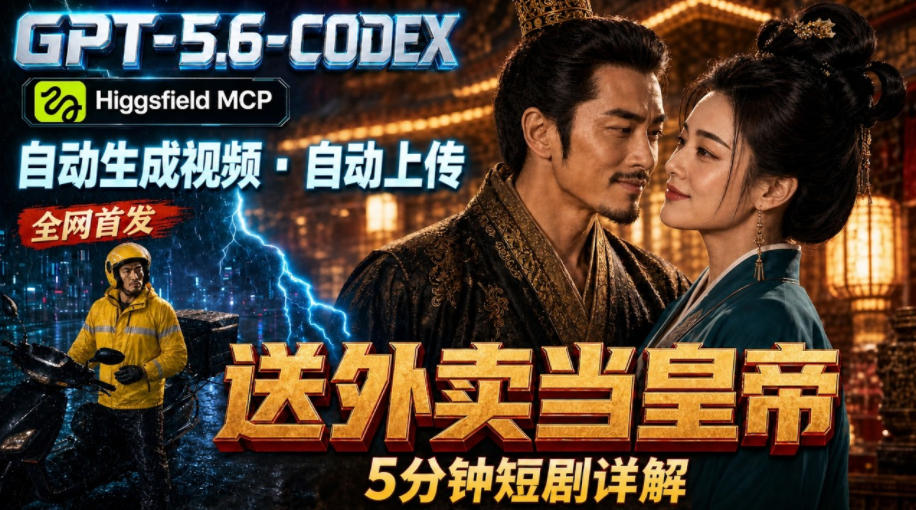 GPT-5.6 Codex+Higgsfield MCP：一条指令生成5分钟短剧并自动上传YouTube(油管)-FANGXZHAN网创