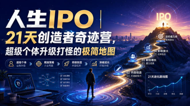 人生IPO︱21天创造者奇迹营，​超级个体升级打怪的极简地图-FANGXZHAN网创