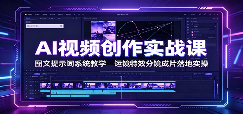 AI视频创作实战课：图文提示词系统教学，运镜特效分镜成片落地实操-FANGXZHAN网创