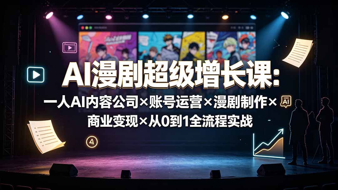 AI漫剧超级增长课：一人AI内容公司×账号运营×漫剧制作×商业变现×从0到1全流程实战-FANGXZHAN网创